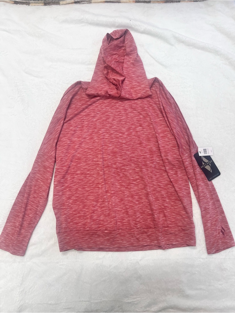 Skechers Women’s Heathered Rose Red Hooded Pullover